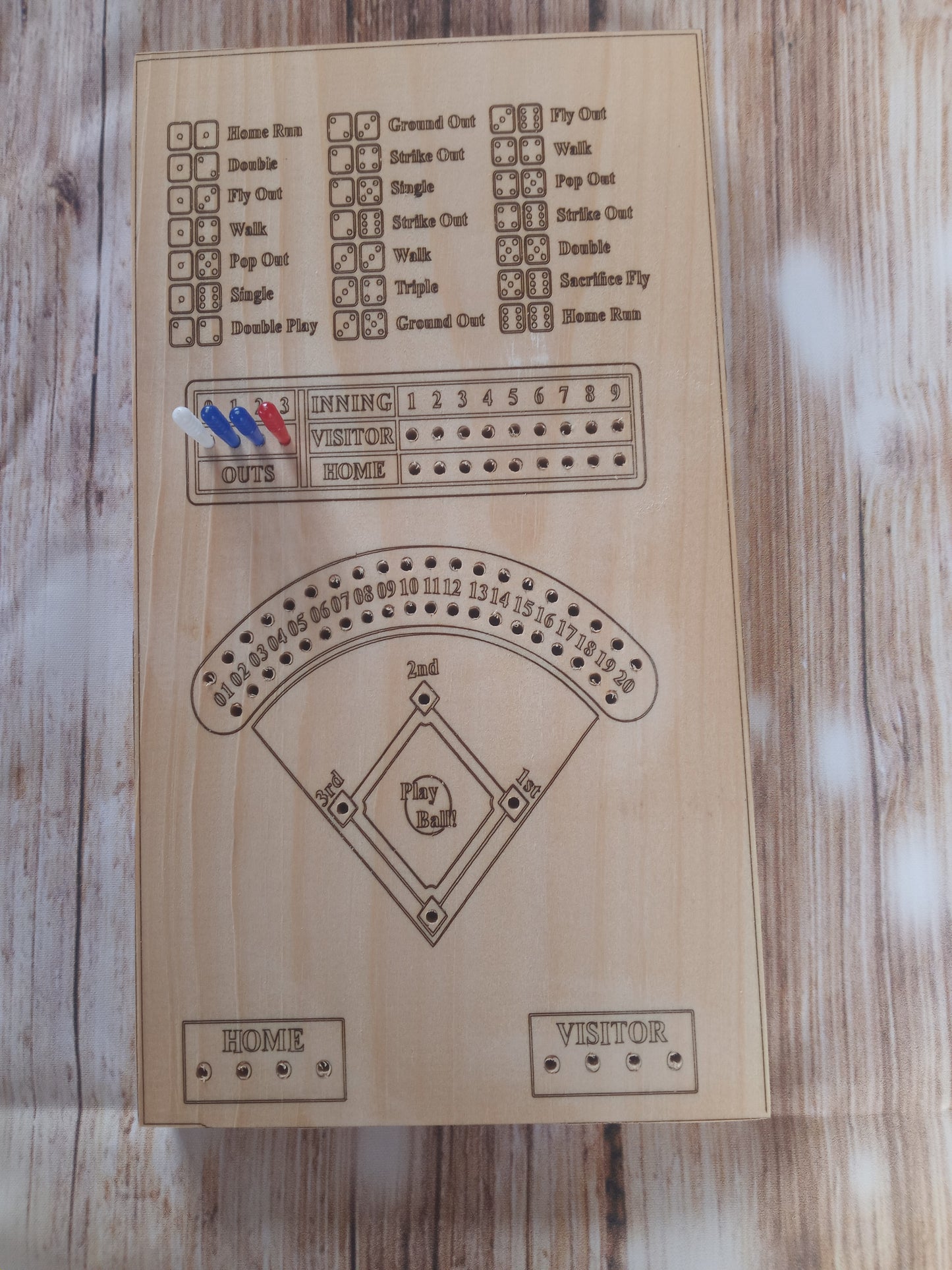 Baseball dice card game