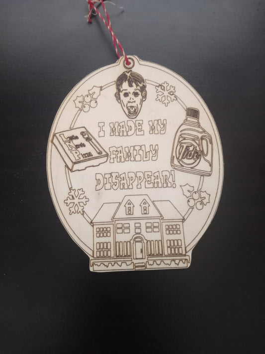 I made my family disappear ornament