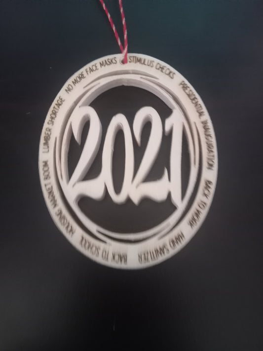 2021 laser engraved ornament