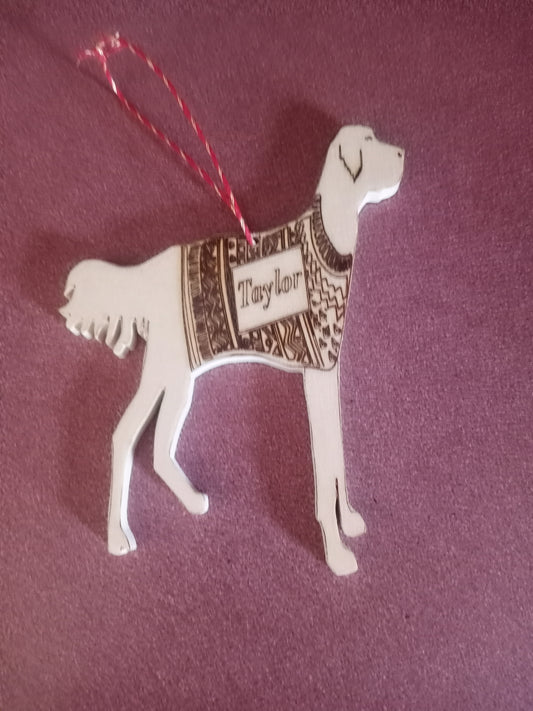 Dog christmas ornaments laser engraves 