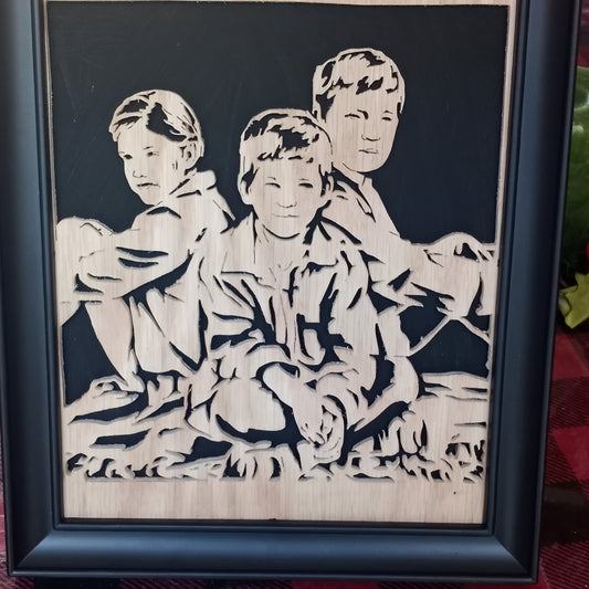 scroll saw custom portraits from photo to wood
