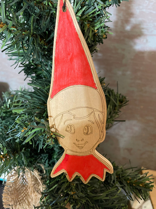 Elf on shelf Christmas ornament