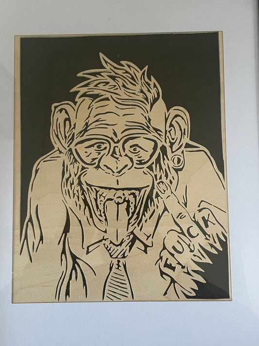 Monkey in a tie portrait